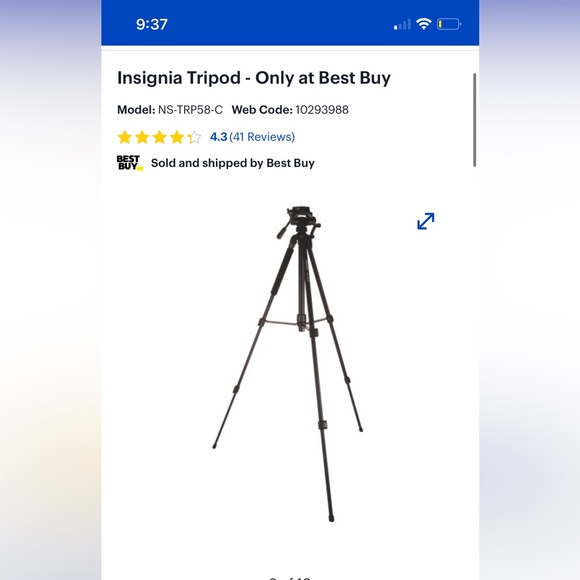 Insignia NS-TRP58 Camera stand/tripod. - Picture 2 of 5